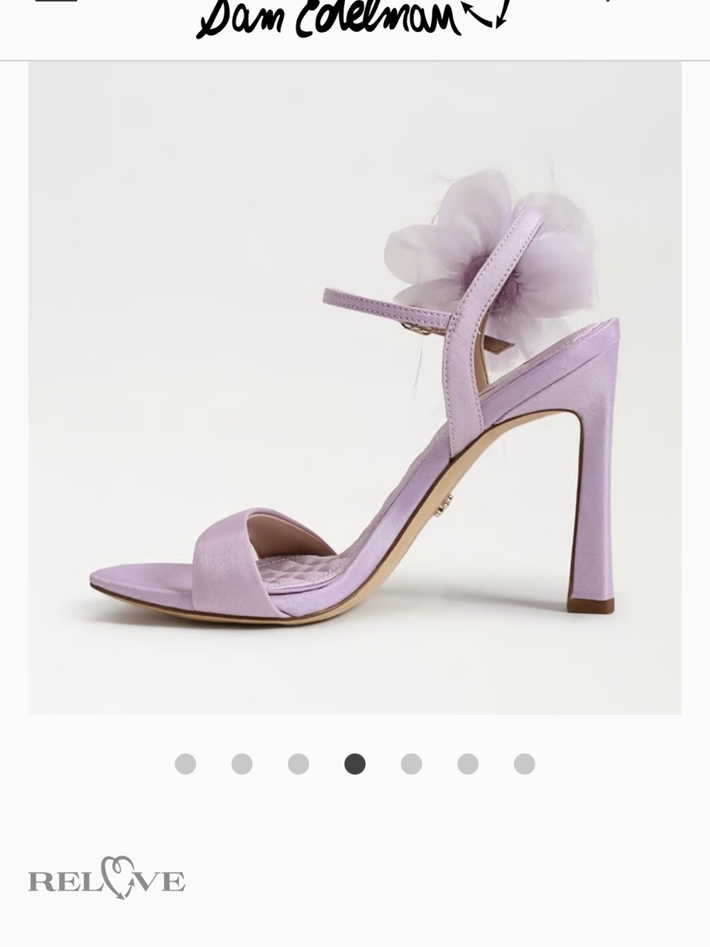 Sam Edelman 8.5 LEANA FLOWER STRAP DRESS SANDAL lilac - Picture 5 of 10